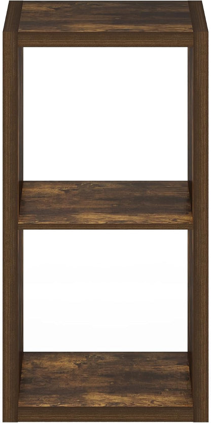Furinno Cubicle 2-Cube Book Shelf, Extra Thick Frame Bookshelf, Amber Pine | - Image 10