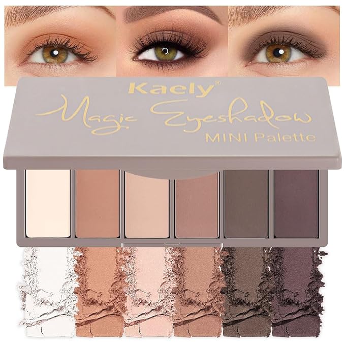 6 Colors Mini Nude Brown Neutral Eye Shadow Palette Makeup by HHLTOH