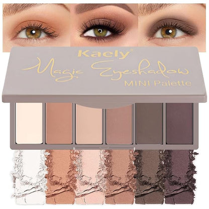 6 Colors Mini Nude Brown Neutral Eye Shadow Palette Makeup by HHLTOH
