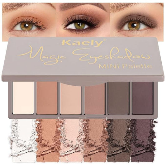 6 Colors Mini Nude Brown Neutral Eye Shadow Palette Makeup by HHLTOH