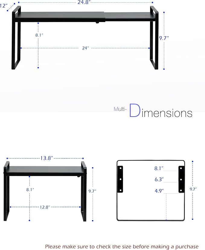 Nxconsu Cabinet Shelf Expandable Height Adjustable Shelf Organizer Riser - Image 3