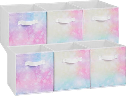 Stero Fabric Storage Cubes, 6 Pack Foldable Storage Bins by Stero