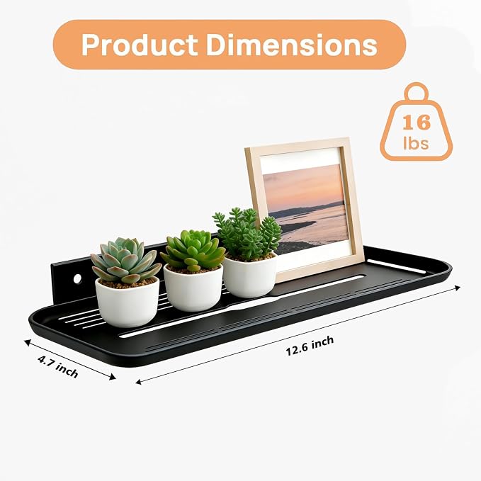 Wall Mounted Floating Shelf, Self Adhesive Shelf, No Drill Adhesive Wall Shelf - Image 2
