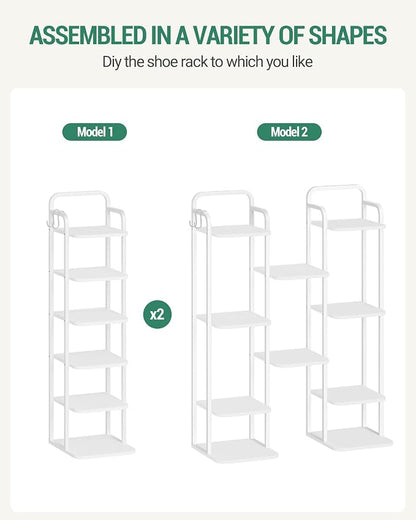 Hzuaneri 6 Tiers Vertical Shoe Rack, Narrow Shoe Tower, Tall Shoes Shelf - Image 5