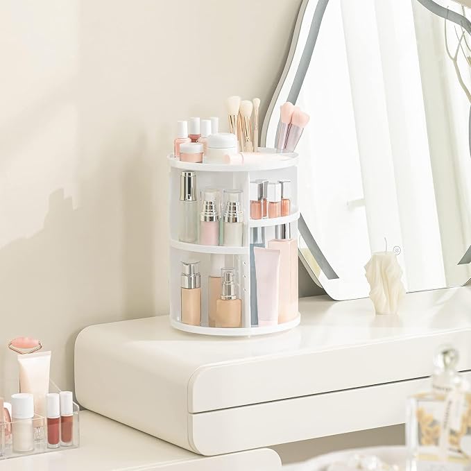 HBlife 360 Rotating Makeup Organizer Adjustable Carousel Large Capacity - Image 2