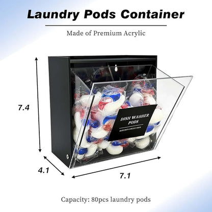 Laundry Pods Container, Acrylic Wall Mounted Organizer - Image 2