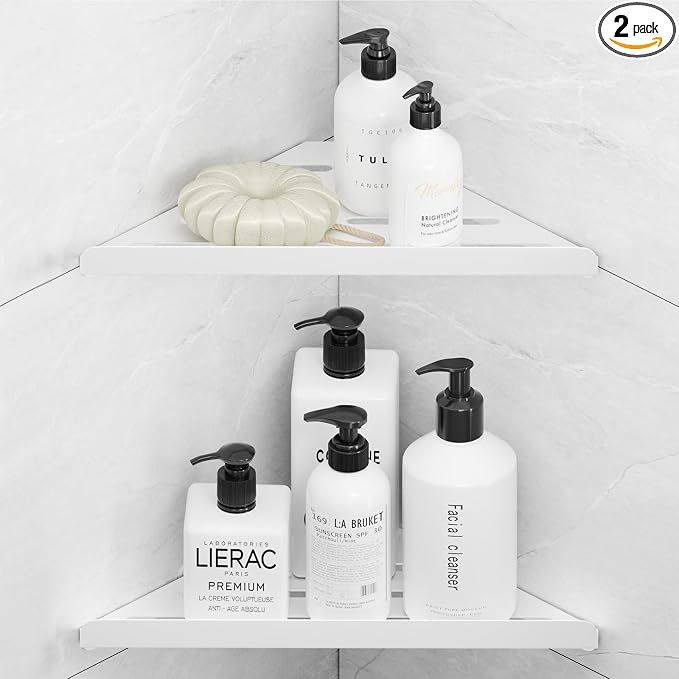 Fikoksol Shower Caddy, 2 Pack Bathroom Corner Shelf, Triangle Shelf Storage by HOMEACCESSORIES