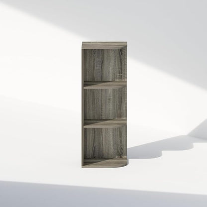 Furinno Reed Corner Shelf, 3-Tier Corner Bookshelf, Book Shelf, Corner Shelves - Image 6