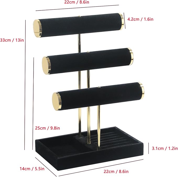 Bracelet Holder, 3 Tier Bracelet Display Holder, Detachable Velvet Jewelry - Image 2