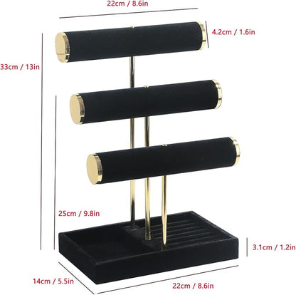 Bracelet Holder, 3 Tier Bracelet Display Holder, Detachable Velvet Jewelry - Image 2
