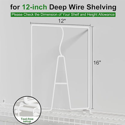SortNStore Wire Shelf Dividers for Closet: 16-inch Tall 12-inch Deep 6 Pack - Image 2