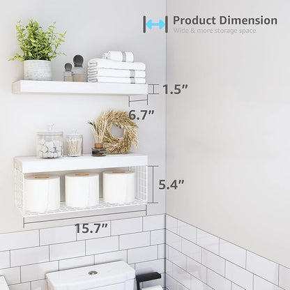 QEEIG White Bathroom Shelves Over Toilet - Image 3