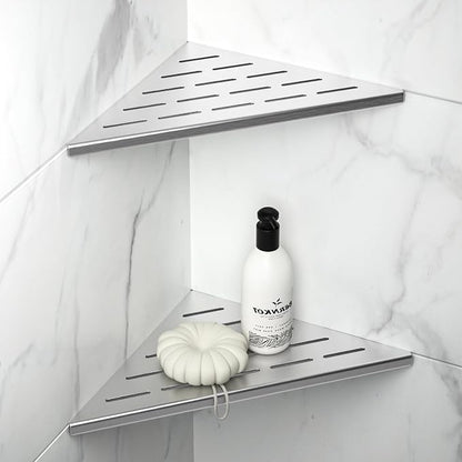 10'' Corner Shower Shelf 2PCS, 304 Stainless Steel Grout in Shelves by Bernkot