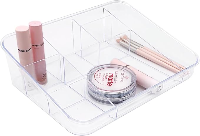 SUNFICON Makeup Tray Organizer Cosmetic Display Case Office Stationery Storage - Image 3