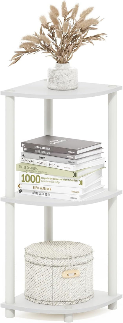 Furinno Turn-N-Tube Corner Shelf, 3-Tier Corner Bookshelf, Display Storage by Furinno-FitsYourSpaceFitsYourBudget