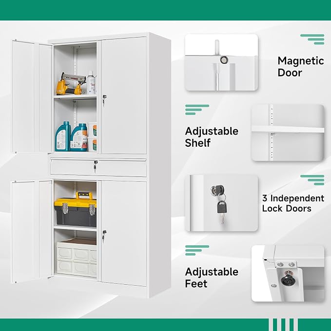 Letaya Metal Garage Storage Cabinet - Image 5