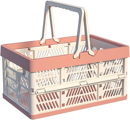 Collapsible Plastic Storage Crate - 20L Folding Organizer Basket Portable by Unknown
