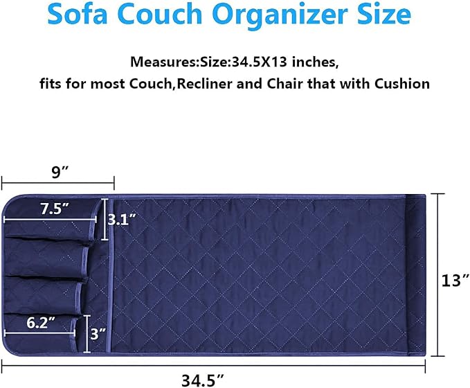 Sofa Armrest Organizer Non-Slip Arm Chair Bedside Caddy Storage Organizer - Image 4