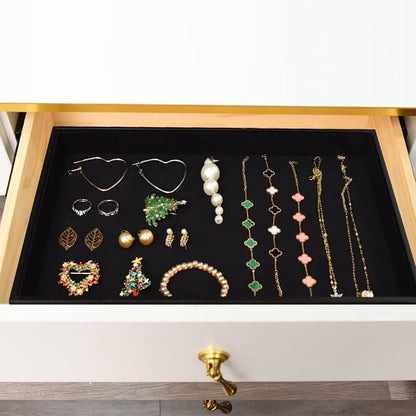 Velvet Jewelry Tray for Drawers Black Jewelrys Display Tray Stackable Jewelry - Image 8
