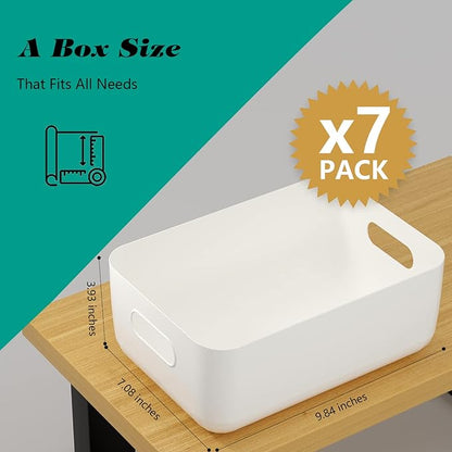 OWill 7 Pack Plastic Storage Bins, 4.2L Small Organizer Baskets - Image 2