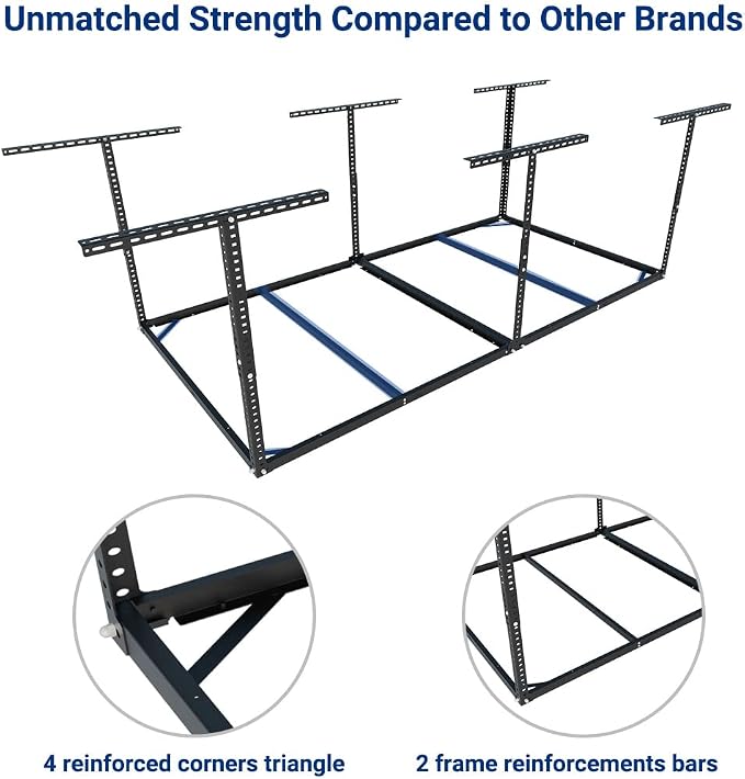 FLEXIMOUNTS 4x8 Overhead Garage Storage Rack without Decking, Storage - Image 4