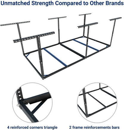 FLEXIMOUNTS 4x8 Overhead Garage Storage Rack without Decking, Storage - Image 4