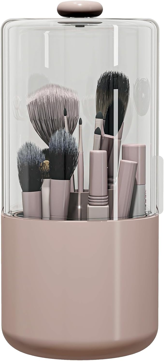 Makeup Brush Holder with Dustproof Cover by Zufudo