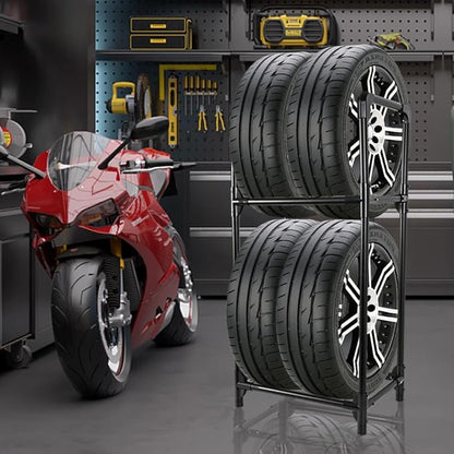 Tire Rack, Tire Storage Rack Stand Garage Storage Shelf Organizer | Rolling - Image 2