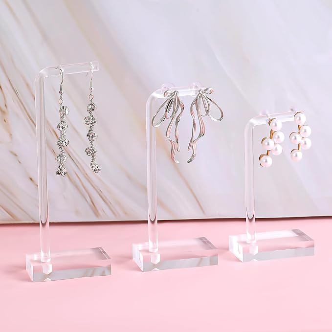 Xthrotsenk 3Pcs Acrylic Earring Display Holder Clear Jewelry Stand Earring - Image 6