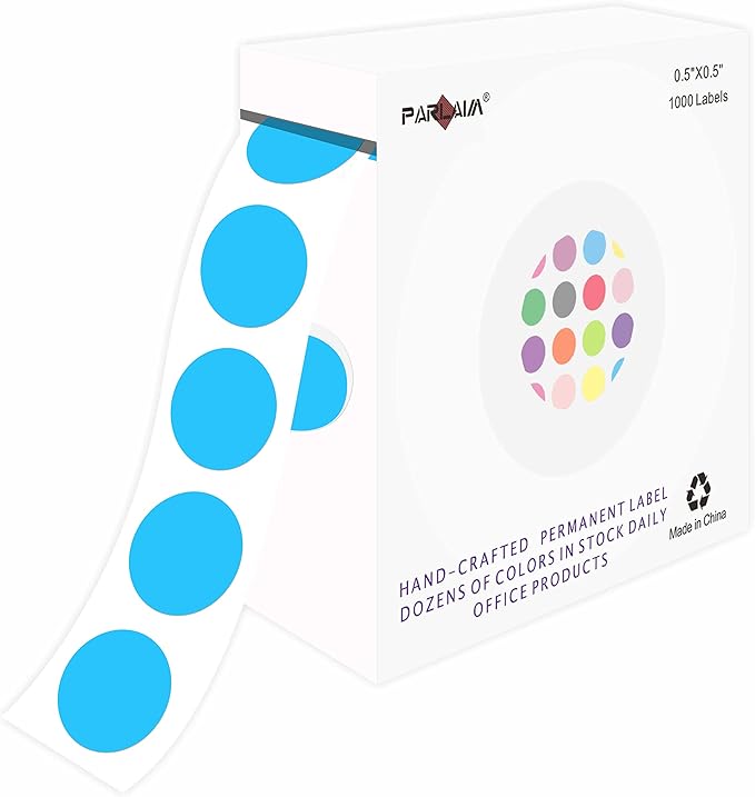 PARLAIM Round Dot Stickers 1/2 Inch Color Coding Labels on a Roll by PARLAIM