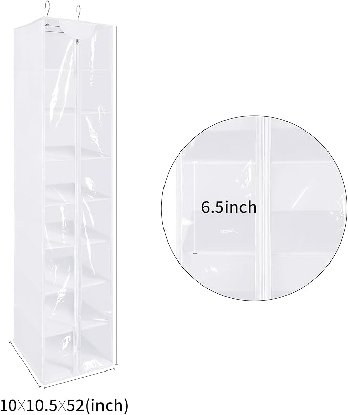 Libeder Hanging Closet Organizer, 8-Shelf Wardrobe Clothes Storage Organizer - Image 3