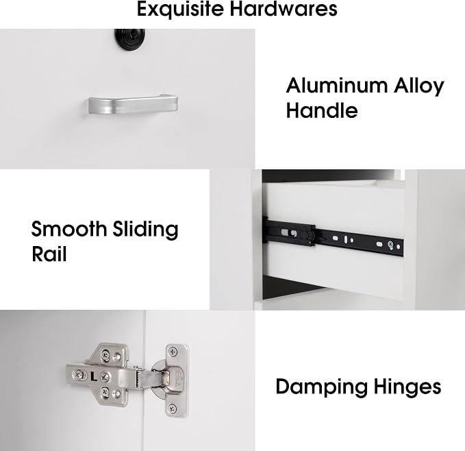 BarberPub Locking Wall Mount Hair Styling Barber Station Drawer Storage Beauty - Image 8