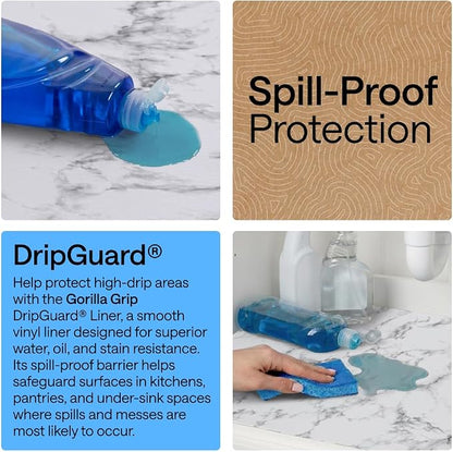 GORILLA GRIP DripGuard Shelf Liner, Non-Adhesive Drawer and Kitchen Cabinet - Image 3