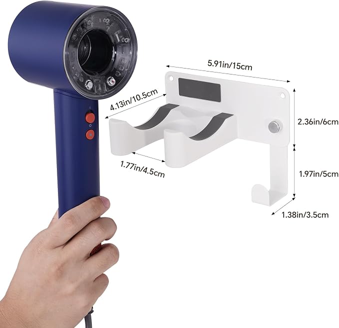 Dyson Hair Dryer Holder, Blow Dryer Holder Self Adhesive Hair Dryer Holder Wall - Image 6