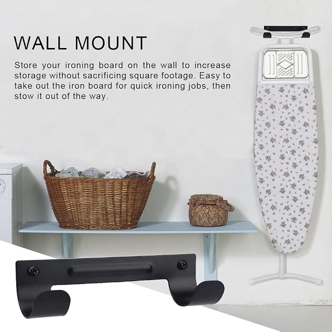 Ironing Board Hanger, Wall Mount Ironing Board Holder Organizer Wall Rack - Image 4