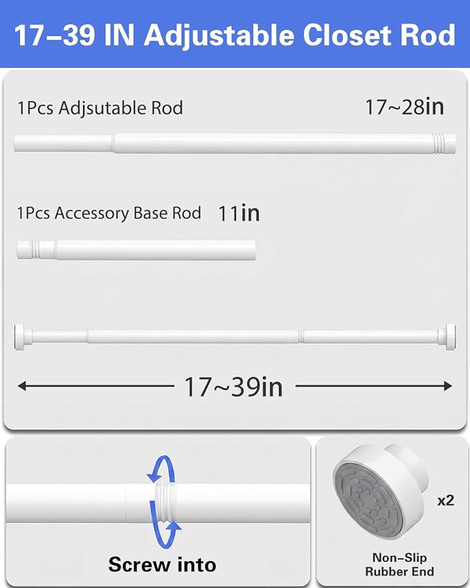 Supforce Closet Rod, No Drill Closet Rod - Image 8