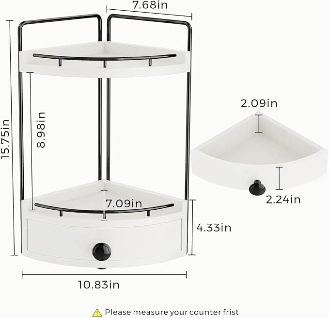 2-Tier Corner Bathroom Counter Organizer - Image 3