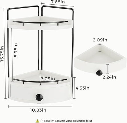 2-Tier Corner Bathroom Counter Organizer - Image 3
