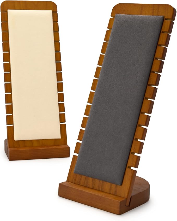 Oirlv Solid Wood Necklace Organizer Showcase Necklace Display Stand Jewelry - Image 4
