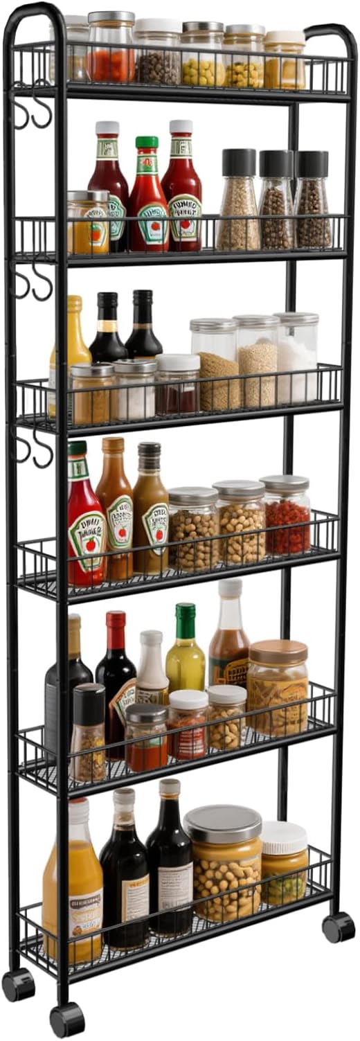 6in 6 Tier Slim Storage Cart by Seadasyoon
