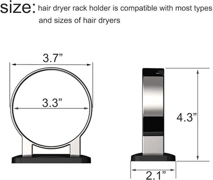Hair Dryer Holder, Bathroom Blow Dryer Stand, Hair Care Tools Holder Wall Mount - Image 3