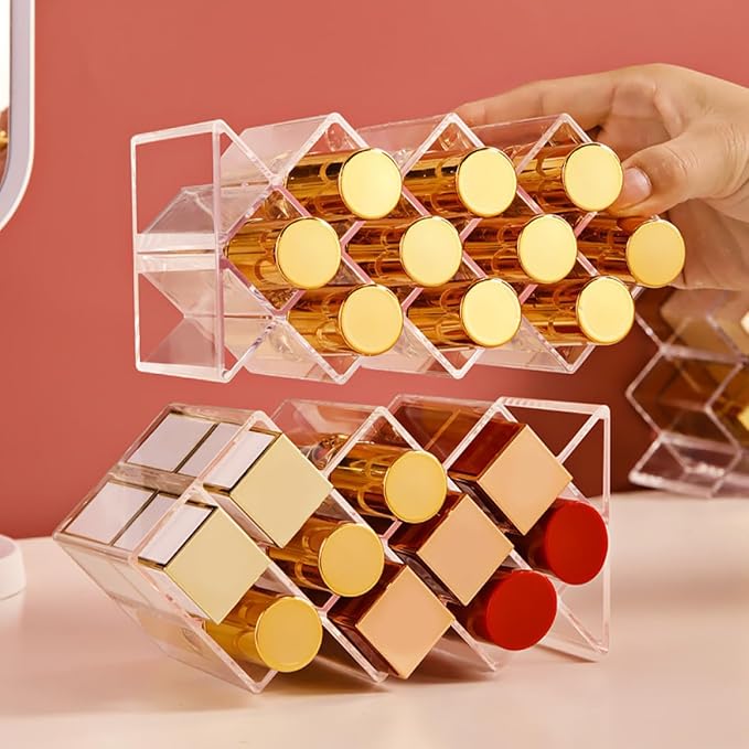 Luxshiny 2Pcs Clear Acrylic Lipstick Organizer - Image 4