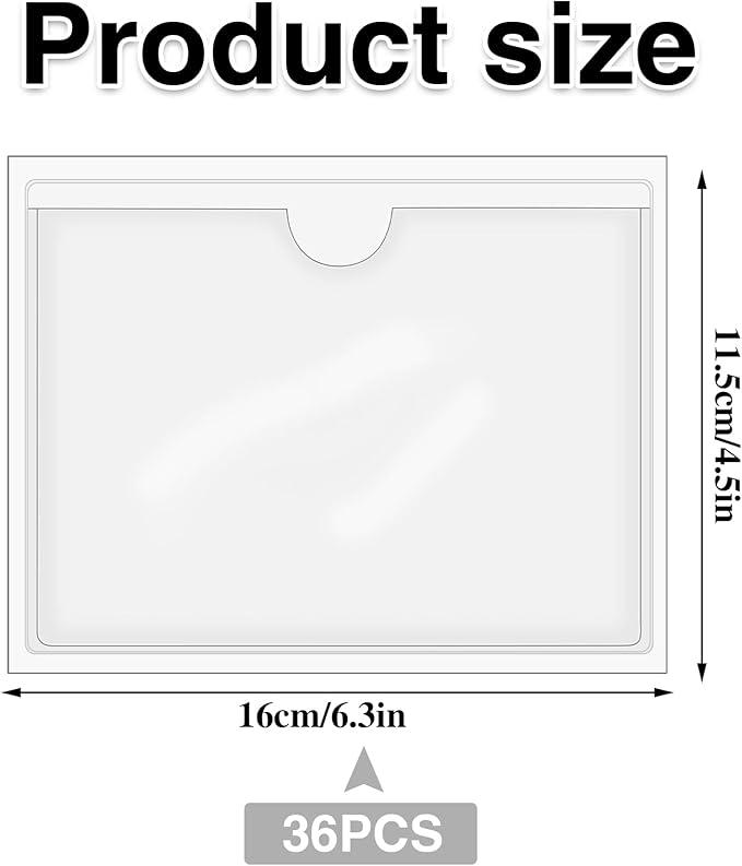 36 Pack Adhesive Index Card Holders, Top Loading, Sticks To Bins Shelves Boxes - Image 2