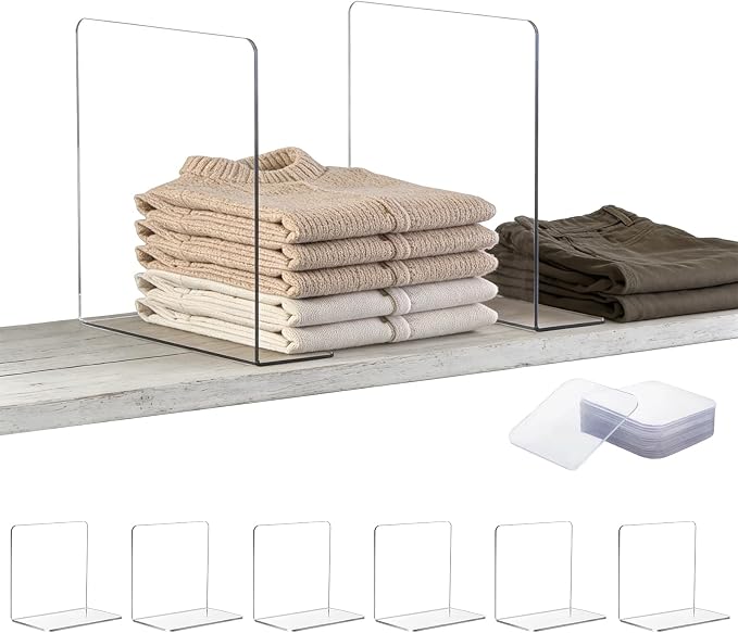 Thickened Closet Shelf Dividers Closet Shelf Organizers and Storage Acrylic by Unknown