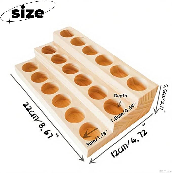 3 Tier Wooden Essential Oil Organizer Essential Oils Racks Display Stand - Image 2