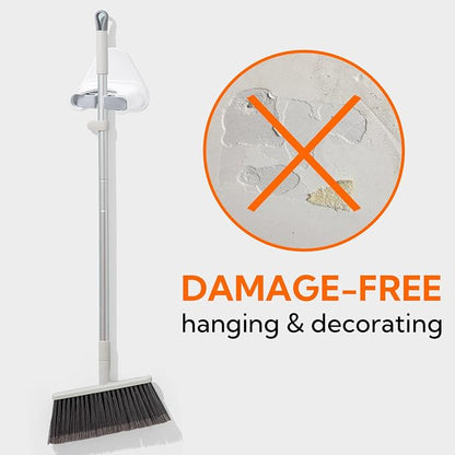 hookay 10lbs Broom and Mop Grippers, Damage-Free Hanging Wall Mount Broom Holder - Image 6