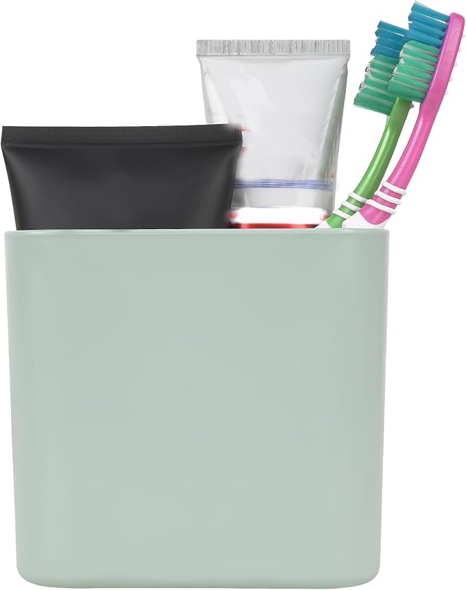 Multipurpose Wall Mount Toothbrush Holder, Self Adhesive Toothbrush Storage by LUEXBOX