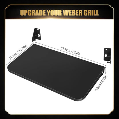 QuliMetal Foldable Front Shelf for Weber Searwood 600/Smoque, 22.80" Grill - Image 2