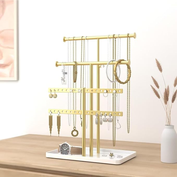 3 Tier Jewelry Holder Organizer, Necklace Display Stand, Height Adjustable - Image 9