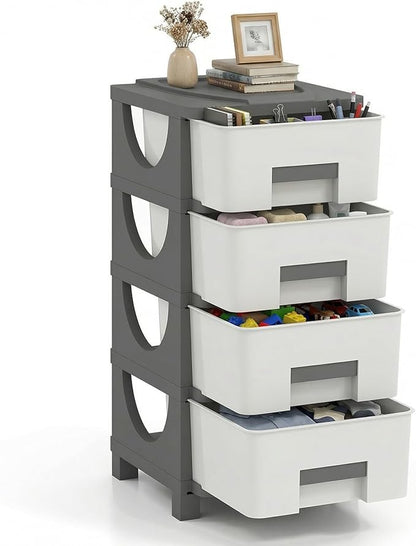 Giantex 4-Drawer Storage Organizer, Plastic Storage Tower by Giantex